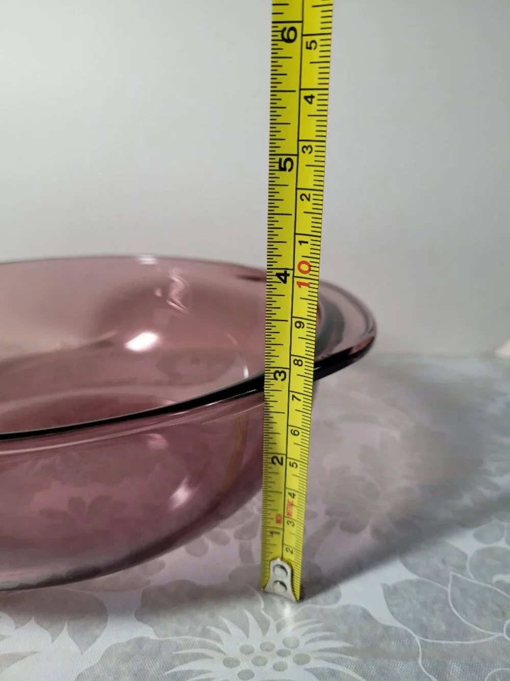 Vintage Pyrex Cranberry Glass Casserole Bowl Dish #023 1.5L 8